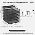 Axyaa Mesh Desktop Paper Tray Organizer - 4 Tier Letter Document Storage Rack