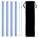 Axyaa Glass Boba Straws Set – Wide Clear Reusable Smoothie Straws for Bubble Tea