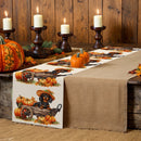 Watercolor Pumpkin Dog Table Runner by Axyaa: Farmhouse Dining Decor & Wedding Party Runner
