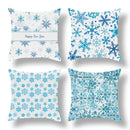 Axyaa Blue Ornament Pillowcase: Festive Home Decor Cushion Cover for Christmas & New Year