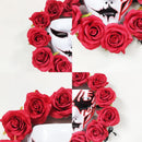 Axyaa Light-Up Phantom of the Opera Halloween Wreath for Scary Front Door Decor