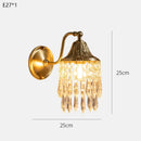 Axyaa Copper Crystal Wall Sconce: Elegant American Retro Style for Bedroom and Living Room