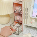 Axyaa Desktop Organizer Box: Rabbit Pen Holder & Drawer Stationery Rack