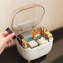 Axyaa Acrylic Lipstick Holder Organizer with Lid: Clear Makeup Display Stand Container
