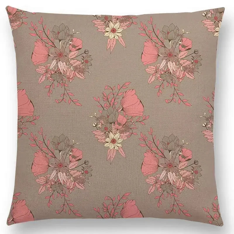 Axyaa Botanical Floral & Butterfly Cushion Cover - Home Decor Sofa Pillow Case