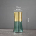 Axyaa Gold Metal Glass Vase - Round Flower Arrangement Home Decor