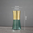 Axyaa Gold Metal Glass Vase - Round Flower Arrangement Home Decor