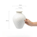Axyaa Luxury Threaded Ceramic Desktop Hydroponic Vase - French Light Relief Ornament