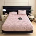 Axyaa Plush Jacquard Velvet Fitted Bed Sheet with Elastic Band for Double King Queen