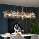 Axyaa Square Crystal Pendant Lamp: Modern Chandelier for Living Room, Bedroom, Dining Room