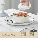 Axyaa 12/24 Piece Black Rim Porcelain Dinnerware Set - Tableware Set for 4