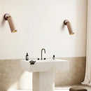 Axyaa LED Wall Sconce Up Down Rotate Yellow Travertine Mirror Light