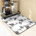 Axyaa Floral Silicone Coasters Set: Non-Slip Kitchen Mats, Flowers Pattern Diatomaceous Earth Placemat