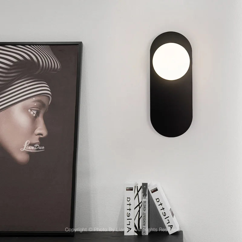 Axyaa Glass Ball LED Wall Sconce for Bedroom Living Room