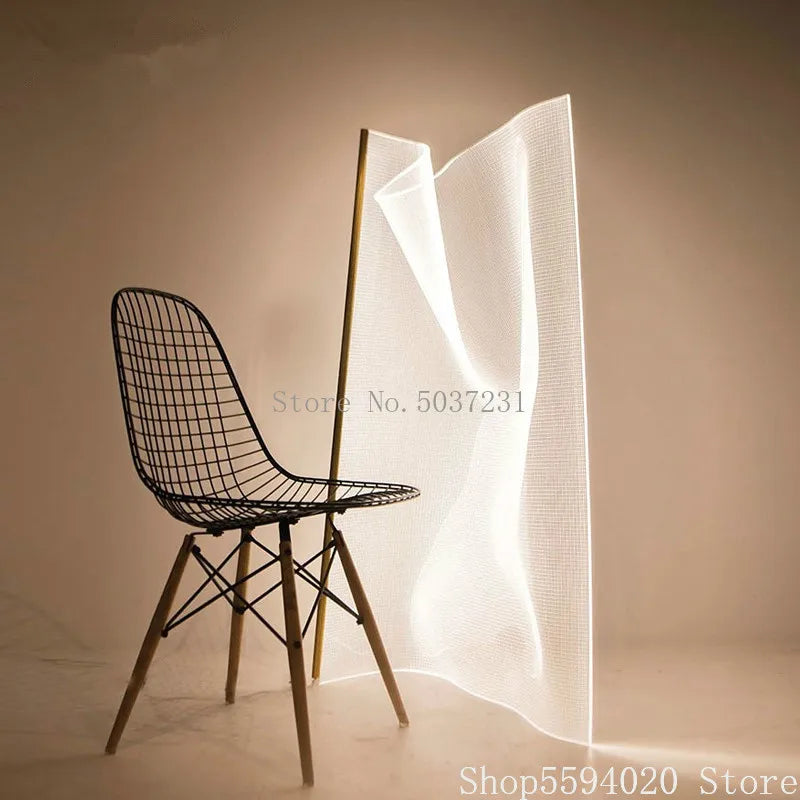 Axyaa Modern Grid Acrylic Floor Lamp for Designer Living Room Decor