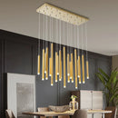 Axyaa Modern Duplex Villa LED Chandelier: Golden Tube Chandelier for Stylish Living Spaces