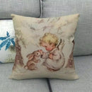 Axyaa Printed Linen Pillowcase Cushion Cover for Home Decor