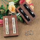 Axyaa Double-Slot Walnut Ring Display Stand - Solid Wood Jewelry Storage Plate