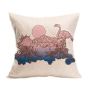 Axyaa Summer Flamingo Linen Pillowcase - 45*45cm