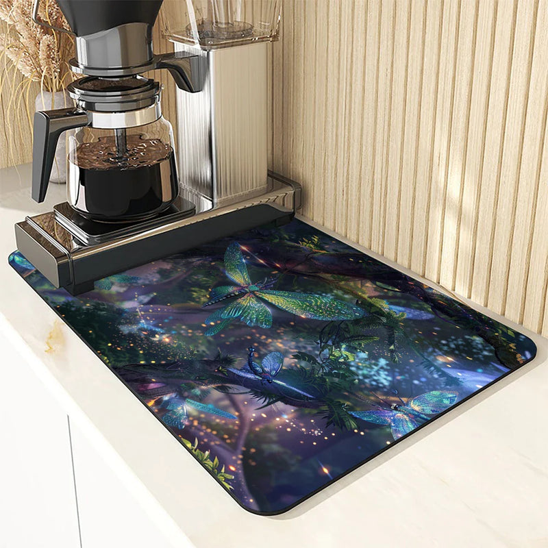 Axyaa Dream Forest Absorbent Drying Mat - Anti Slip Table Decoration Mats