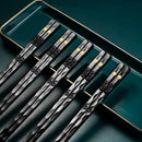 Axyaa Non-slip Reusable Alloy Chopsticks Set for Korean Food, Sushi - 5 Pairs