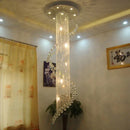 Axyaa Round Crystal Chandelier: Elegant LED Lighting Fixture for Living Room and Lobby