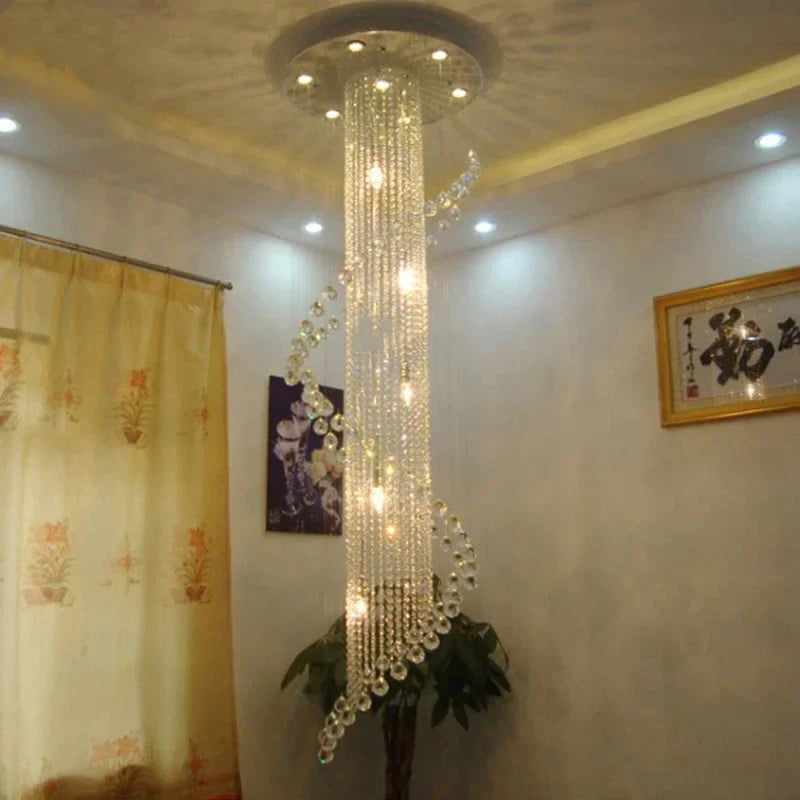 Luxury Axyaa Crystal Chandelier Led Indoor Lighting Fixture Living Room Lobby Decor