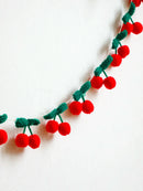 Crochet Cherry Garland for Wall Decor, Axyaa Fruit Banner for Boho Nursery/Wedding Party