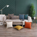 Axyaa Linen Farmhouse Cushion Cover with Hemp Rope Edging - 45x45cm