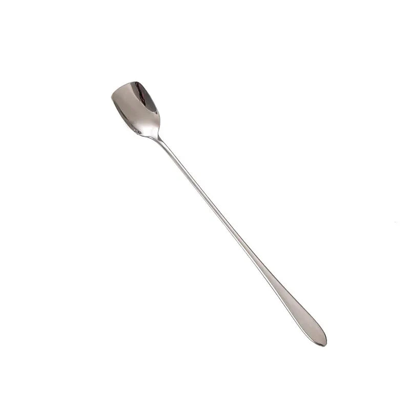Axyaa Stainless Steel Square Head Spoon Teaspoons - Kitchen Tableware Mixing Spoons