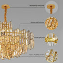Axyaa Modern Crystal Chandelier Golden Ceiling Light for Bedroom, Living Room, Dining Room