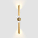 Axyaa Postmodern Gold LED Wall Lamp - Copper Bedside Sconce for Living Room