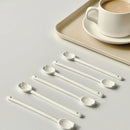 Axyaa Flower Coffee Spoon: Korean Ceramic Hand Painted Long Handle Dessert Spoon