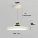 Axyaa Creamy LED Pendant Lights: Flying Saucer Chandeliers for Minimalist Home Dining Decor
