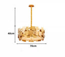 Axyaa Golden Stainless Steel Rotating Chandelier for Living Room