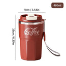 Axyaa Stainless Steel Insulated Coffee Cup with Leak-proof Lid
