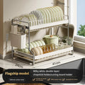 Axyaa Dish Rack Drainer Organizer with Cutlery Storage