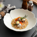 Axya Flower-Shaped Ceramic Salad Plate for Hotel Restaurant - Set of 4