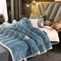 Axyaa Cozy Winter Double-sided Quilted Lamb Wool Blanket