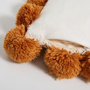 Axyaa Nordic Knit Pompom Ball Cushion Cover in Ivory, Burnt Orange, Grey