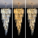 Axyaa Crystal Chandelier: Modern Home Stair Pendant Lamp for Living Room & Interior Lighting