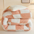 Axyaa Thickened Coral Fleece Checkerboard Queen Size Winter Blanket