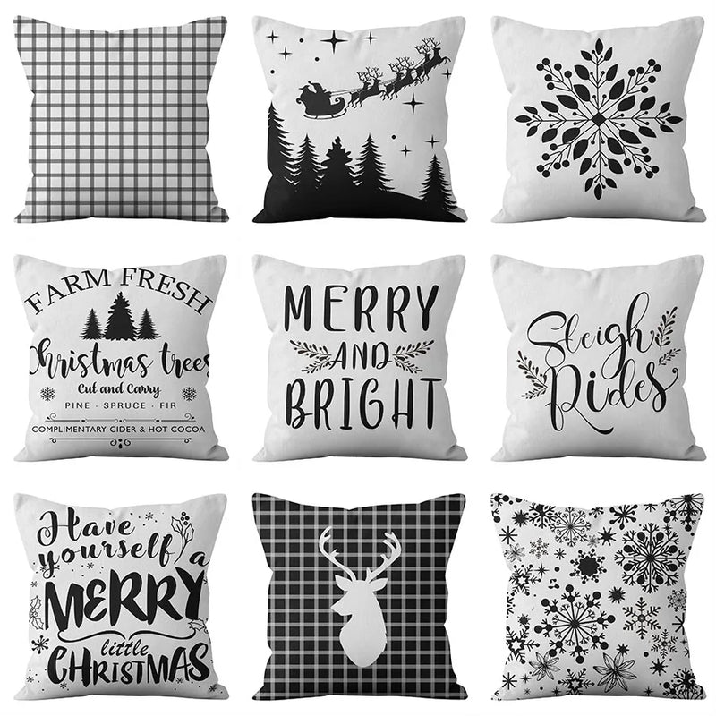 Axyaa Christmas Plaid Pillowcase for Home Sofa Decoration