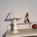 Axyaa Gourd Table Lamp with Petal Fabric Shade E27 for Bedroom Living Room