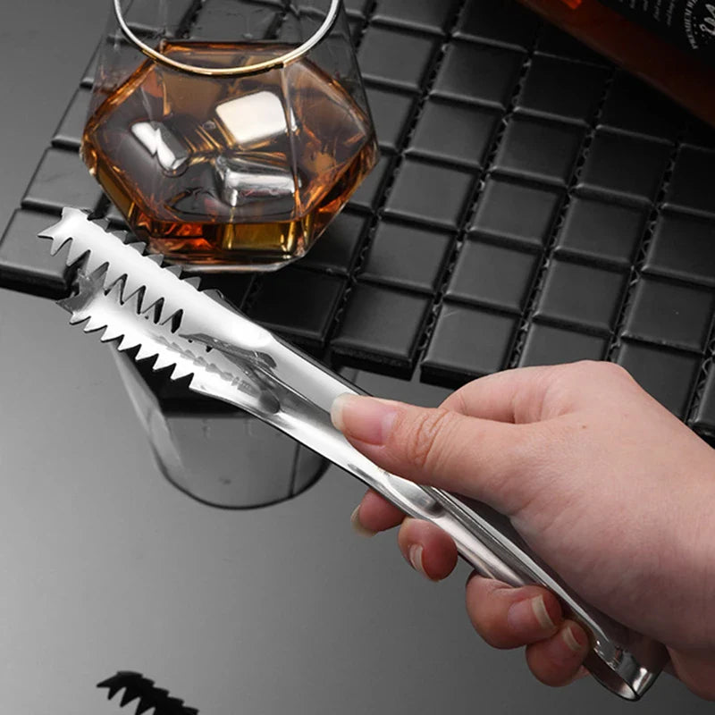 Axyaa Stainless Steel Food Clip Ice Cube Holder Mini Dessert Tongs