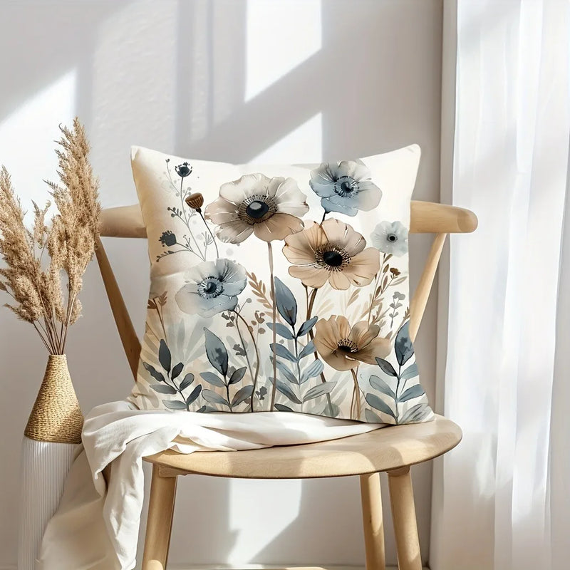 Axyaa Watercolor Floral Pattern Pillowcase 45x45cm