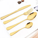 Axyaa 16-Piece Stainless Steel Cutlery Set - Silverware Spoon Knife Fork Tableware