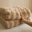 Axyaa Faux Rabbit Fur Blanket: Luxuriously Soft & Warm Sofa Bed Throw Blanket