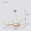 Axyaa Nordic Resin Iron Glass Pendant Chandelier