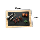 Axya Slate Stone Steak Tray Board: Western Cuisine Plate for Kitchen & Restaurant